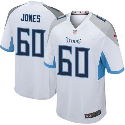 Men Tennessee Titans 60 Ben Jones Nike White Game NFL Jersey